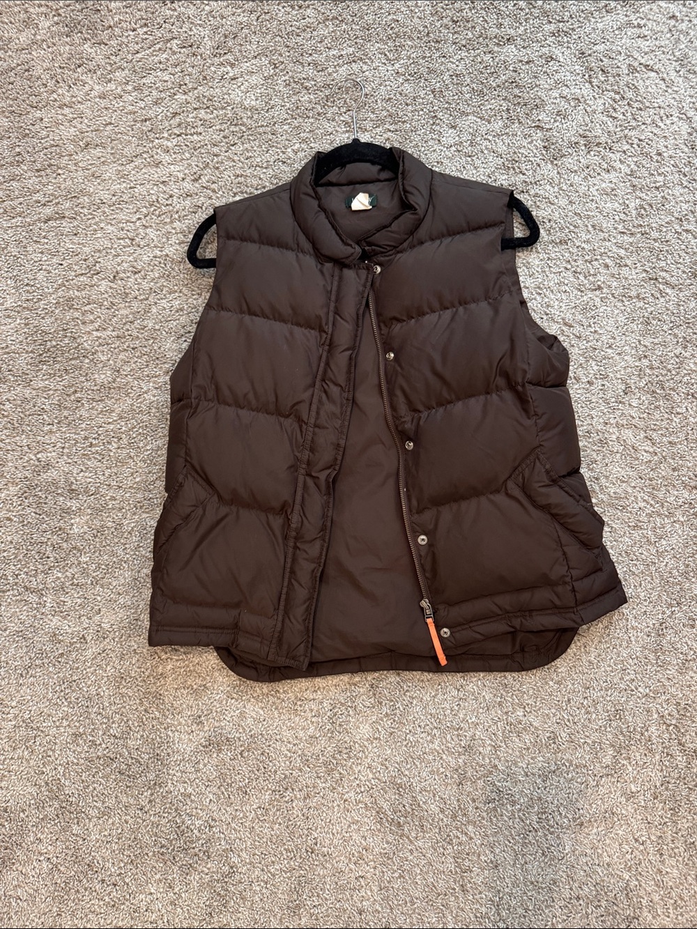 J. Crew Dark Brown Quilted Puffer Vest